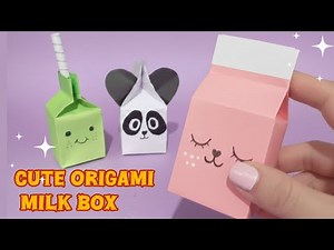 Cute Milk Carton Origami 🥛🐼 | Easy Kawaii Paper Craft | Origamation