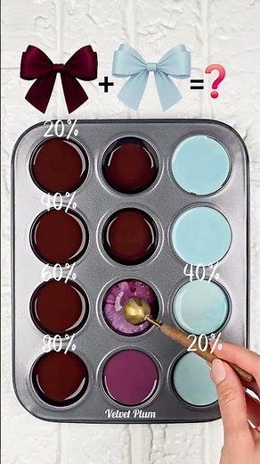 Burgundy + Pastel Ocean Blue Color Mixing Tutorial | 4 Gorgeous Shades! #colormixing #colorpalette