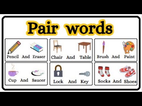 Pair words | Make pair words for kids | Pairs words in English with picture for preschool lock & key