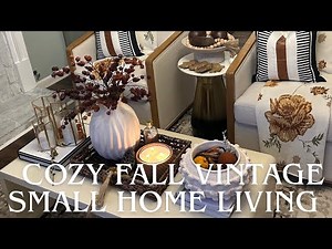 Decorating For Fall 🍂🍁Creating A Cozy and Whimsical Vintage Living Room for Autumn 🍂#smallhomeliving