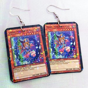 90s Anime Holographic Card Dangle Earring, Miniature TCG Accessory, Trading Card Gift, Handmade Earrings, Nerdy Jewelry Gift - Etsy