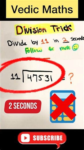 If you know this 11 trick, you are a genius! 47531 ÷ 11 = 4321