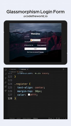 Glassmorphism Login Form with Keyboard Sound Effects