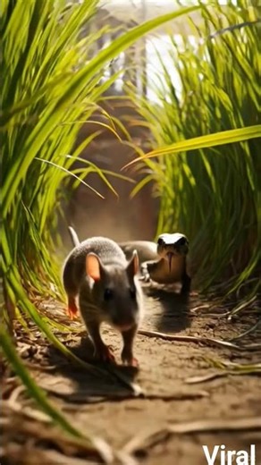 Mouse Runs for Life! Snake Hunt Caught on Camera 😱🐍#snake #mouse #wildlife #animalfight #nature