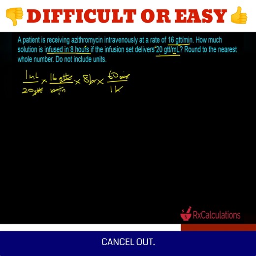 Are IV flow rate calculations easy or difficult for you? In this video Dr. Danquah show you how to solve this IV flow rate calculations question using dimensional analysis. Tag a friend and leave a comment whether you think this question is difficult or easy… Enjoy! | Pharmaceutical Calculations