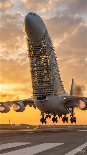 This massive white mega plane is taking off like a flying skyscraper! 😱✈️ #ultra