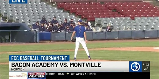 Bacon Academy taking on Montville in ECC Baseball Tournament