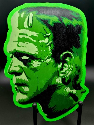 Frankenstein Profile Spray Paint Artwork - Etsy