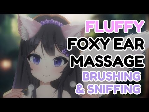 Foxgirl Forest Comfort ASMR 🦊 Warm Ear Massage, Tail Brushing, Sniffing & Ear Blowing for Sleep