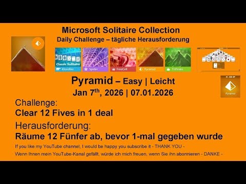 Solitaire Daily Challenges | Pyramid - Easy | Jan 7th, 2026