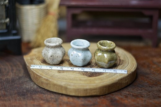 Miniature Ceramic Hexagon Pot, Glazed Clay Planter, Fairy Garden Vase, 1:12 Scale - Etsy