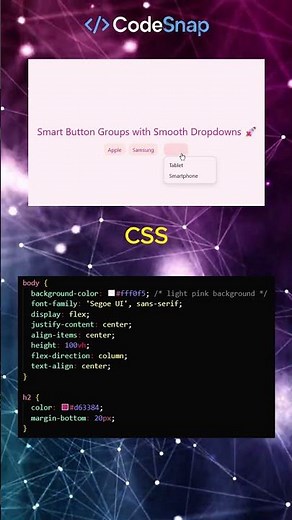 Pinky Smooth Dropdowns with Bootstrap 5 🌸✨ #coding #bootstrap #codesnap