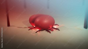 A Cinematic Animation of Red Mite Embedded in Human Skin