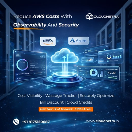 Groots Software Technologies. on Instagram: "Scaling fast but losing control over AWS costs? Take full control of your AWS with smart observability from CloudNetra: ✔ Complete AWS inventory visibility ✔ Real-time AWS cost tracking ✔ Wastage & unused resource detection ✔ Security posture monitoring ✔ 24×7 server performance monitoring One platform. Total visibility. Real savings. Analyze and reduce your AWS costs with 360-degree visibility. Additionally, get monthly discount service on your AWS &