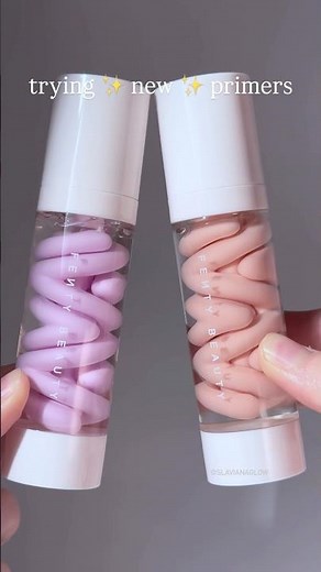 ✨ glowy vs matte primers ✨Fenty Beauty Grip Trip Plumping and Blurring Primers #makeup #fentybeauty