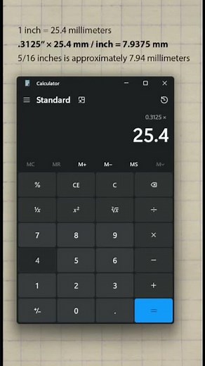 How to convert inches into millimeters