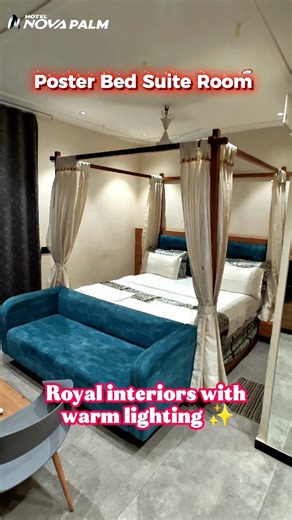 Hotel Nova Palm Rajkot on Instagram: "Experience the elegance of our Poster Bed Suite Room at Nova Palm. . #couplefriendlyhotels #rajkothotels #rajkotcity #NovaPalm #RajkotStay"
