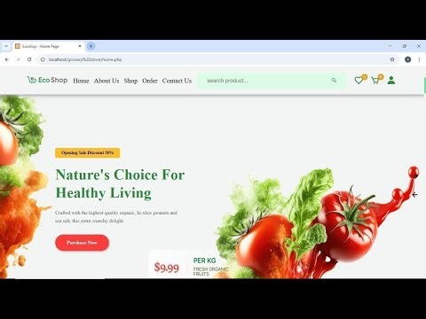 Part 7: Landing Page UI Design for Grocery E-Commerce | HTML & CSS