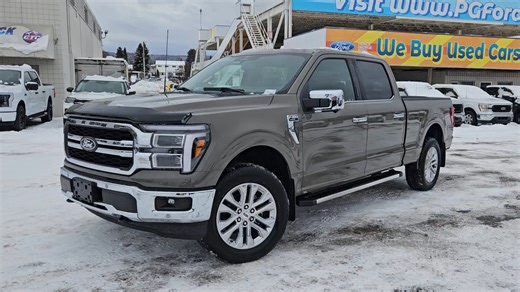 Stock# FA11642 | 2026 Ford F-150 LARIAT | Pricing : $89,338 $899 Doc and Tax 3.5L ECOBOOST Supercrew 157 Wheelbase 6-1/2 Foot Box Marsh Grey and a Black Leather Trim Lariat High (502A) Equipment Group Power-folding, Power Glass with Heat, Turn Signal and Memory Mirrors LED Projector with Dynamic Bending Headlamps Auto-Dimming Rearview Mirror Dual-zone Electronic Automatic Temperature Control Heated Steering Wheel Heated and Ventilated Driver and Front Passenger Seats 400W Outlets (Cab and Bed) R