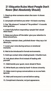 21 Etiquette Rules Most People Don’t Know (But Absolutely Should)#EtiquetteTips #LifeSkills #MannersMatter #SocialEtiquette #SelfImprovement #PersonalityDevelopment #RespectAndClass #SuccessMindset #DailyWisdom #LearnAndGrow #StayClassy | PsychWave Daily