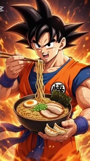 Goku eating ramen