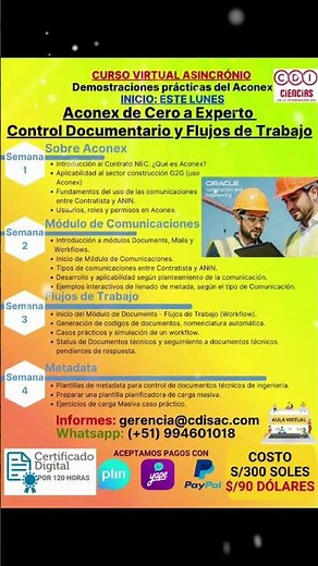📢Curso: "Aconex de cero a experto: Control Documentario y Flujos de Trabajo"