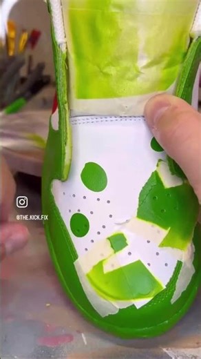 Custom Yoshi Shoes! 🥚 #yoshi #videogames #custom #art #shortsfeed #shorts #mario #nikedunk #shoes