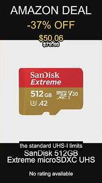 SanDisk 512GB Extreme microSDXC Memory Card with Adapter Fast 190MBs for 4K and 5K Video