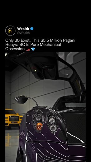 Wealth | This car is so rare and overengineered that every detail was justified by physics, not branding. 🔬⚙️ The Huayra BC is powered by a... | Instagram