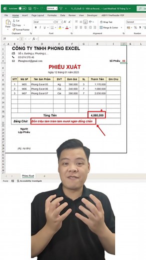 Cách chuyển số tiền từ số thành chữ trong Excel #Phongexcel #excel | Phong Excel