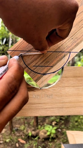 Tricks easily measure wood arches with cords #woodworking #woodscraft #wood #wooddesigner #diy