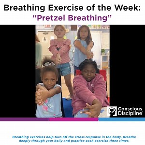 This week's Breathing Exercise comes to us from Jessica Deschu during her time at Belair School in Jefferson City, MO sharing students doing their version of "Pretzel Breathing." 🥨 So breathe and relax as you twist your arms like a pretzel! #iHeartCD | Conscious Discipline®