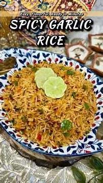 5-Minute SPICY GARLIC RICE||Quick & Easy One Pan Meal For Busy Days & Hostel Cooking#shorts#food