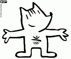 Cobi, mascot of Barcelona 1992 coloring page printable game