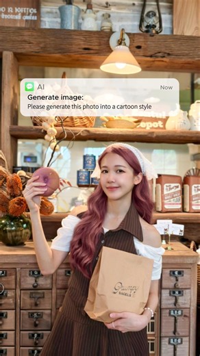 当我把照片丢给AI让它生成卡通风格🍞✨ #马来西亚女孩
