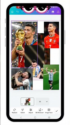 How to add images from gallery using Canva Mobile #canvatutorial #canva #fifa #messi #ronaldo #viral