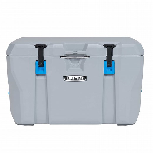 Lifetime 77 qt Bear-Resistant Camping Cooler, Premium High Performance, Ice Retention, Hard Cooler, 96 Can Capacity, Light Gray (90903)