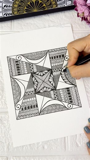 Geometrical Mandala Art‼️📐#art #shorts #shortsviral #viralshorts #mandalaart #explore #trending