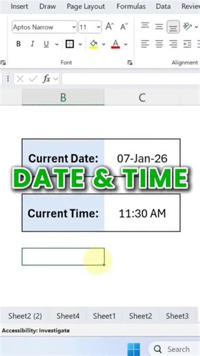 MS Excel - Funclub | Abdul on Instagram: "Excel Date & Time Shortcut‼️ Excel tips and tricks #exceltips #exceltricks #exceltutorial #explore #excel365"