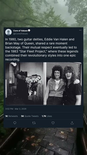 1980 Flashback: Eddie Van Halen Meets Brian May #BrianMay #RockHistory #GuitarMasters #VintageMusic