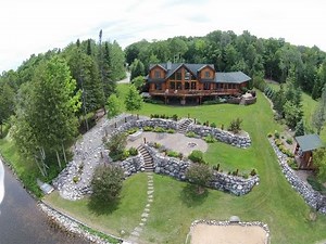 Inviting Waterfront Log Home in Indian River, Michigan
