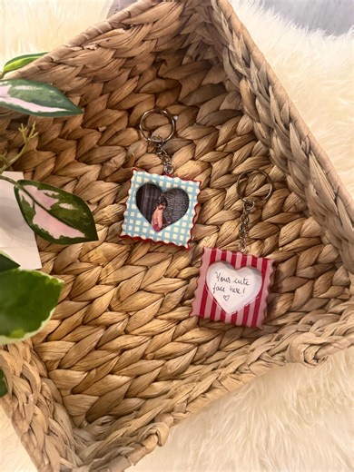 Custom Photo Keychain Frame or Bag Charm – Handmade Clay Heart Picture Keyring – Personalized Gift for Her, Best Friend, Couple - Etsy