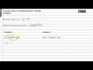 15.2g: Multiply Conjugates