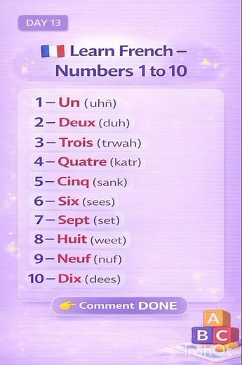 Learn French Numbers 1–10 in 30 Seconds 🇫🇷 | Day 13 #shorts #education