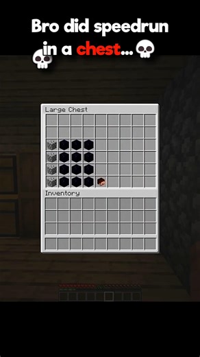Minecraft Bro did speedrun in a chest...💀#minecraft #shorts