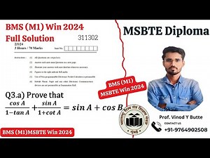 MSBTE BMS (M1)311302 Winter 2024 Question paper Solution Q3 .a)