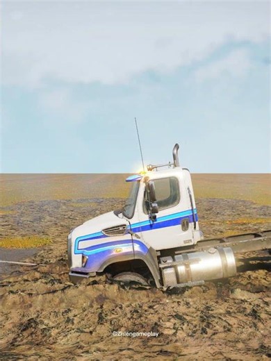 Military Truck Sinking in Mud MudRunner #mudrunner #simulation #truck