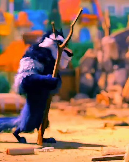 Adventures of a Blue and White Wolf Character