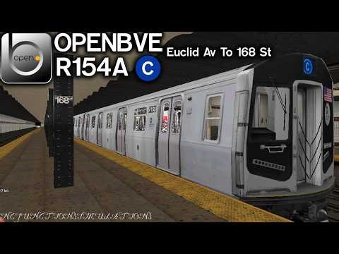 OpenBVE NYC Subway R154A (C) Train Ride [Euclid Avenue ↔ 168th Street] [via 8 Av LCL/CPW LCL]