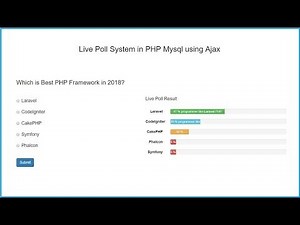 Live Poll System in PHP Mysql using Ajax